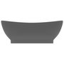 Voir la diapositive 3 : VIDAXL Lavabo ovale a trop-plein Gris fonce mat 58,5x39 cm Ceramique