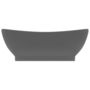 Voir la diapositive 3 : VIDAXL Lavabo ovale a trop-plein Gris fonce mat 58,5x39 cm Ceramique