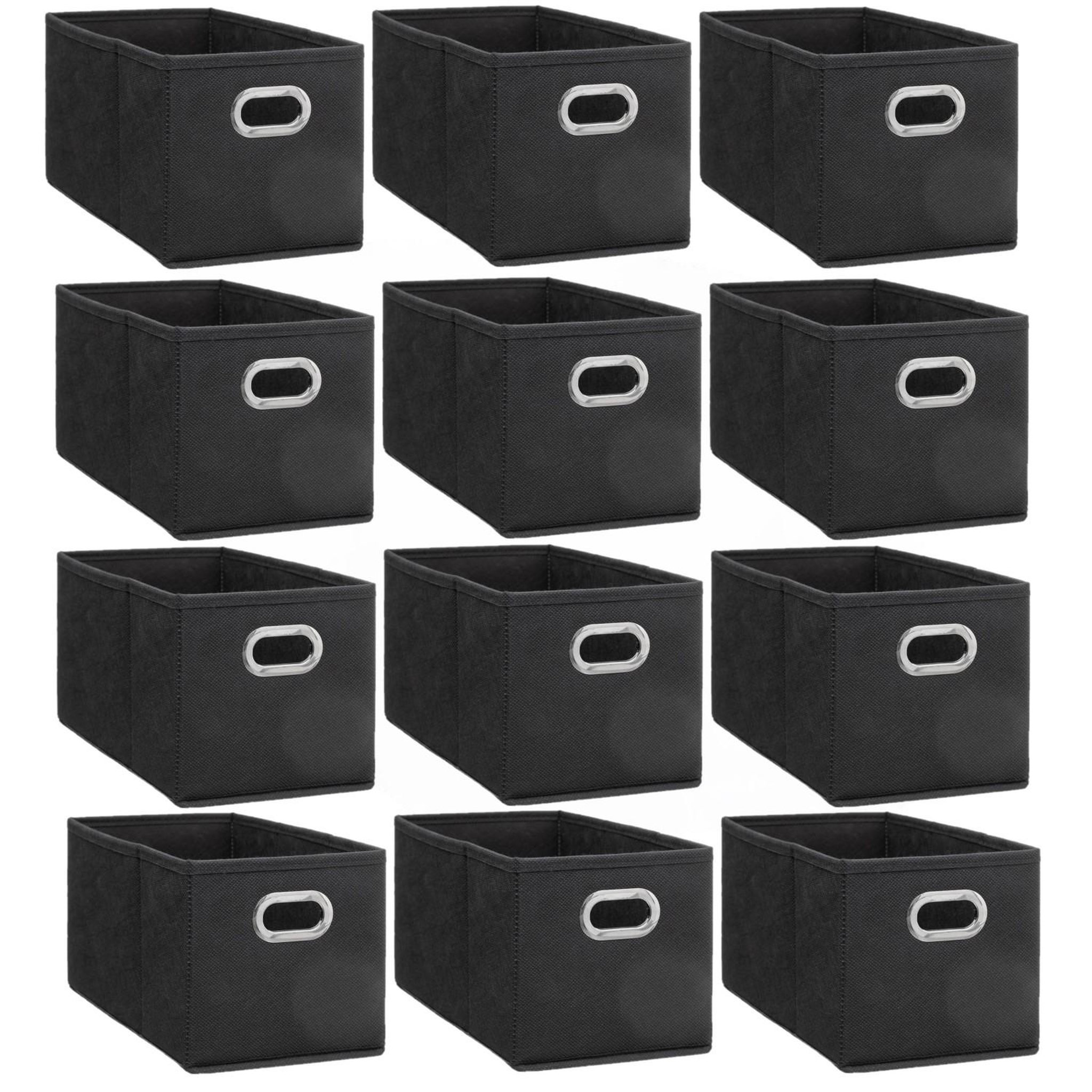 Voir la diapositive 1 : TOILINUX Lot de 12 paniers de rangement en tissu avec poignée mix'n modul