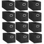 Voir la diapositive 1 : TOILINUX Lot de 12 Boites de rangement en tissu avec poignée