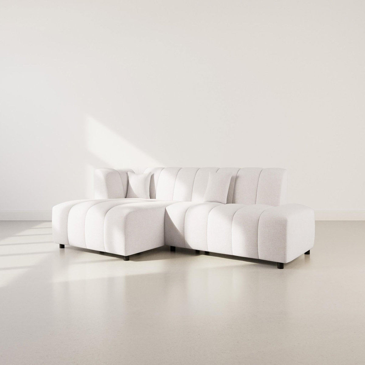 LISA DESIGN Curtis - canapé d'angle gauche 4 places sans accoudoir en tissu texturé