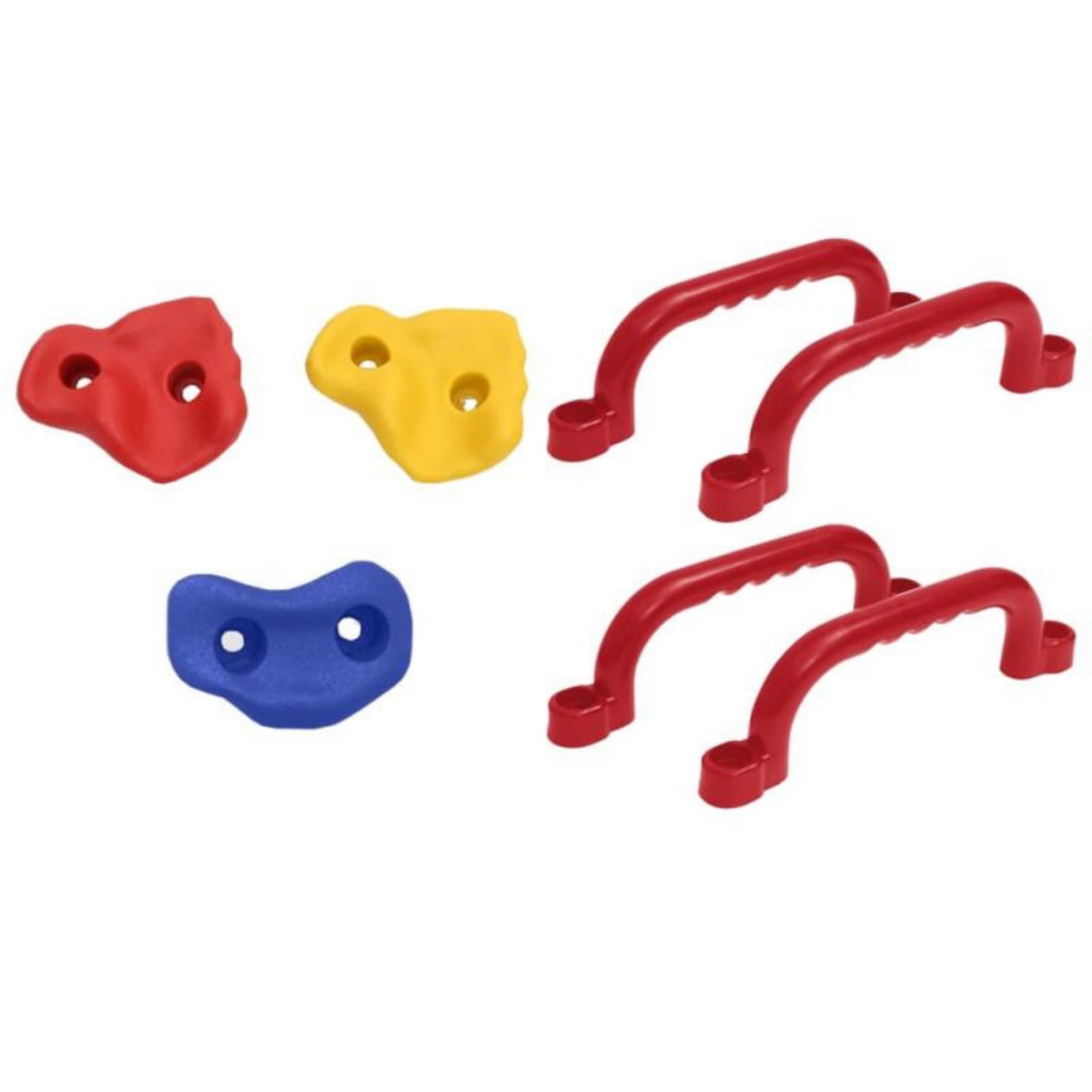 VIDAXL Sièges de balançoire avec pierres d escalade lot de 2 bleu PE