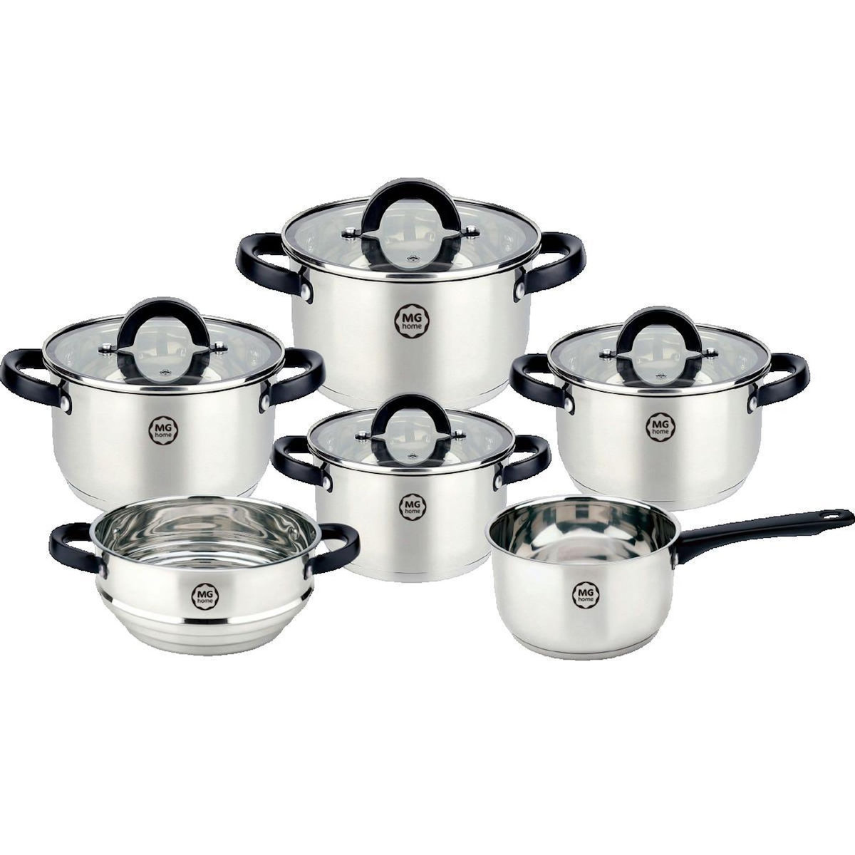 BLACK ET DECKER Batterie de cuisine Black Inox en acier inoxydable