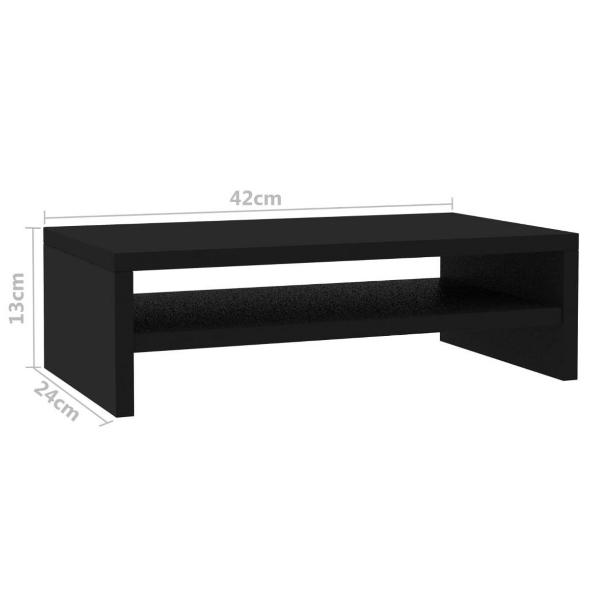 VIDAXL Support de moniteur Noir 42 x 24 x 13 cm Bois d'ingenierie