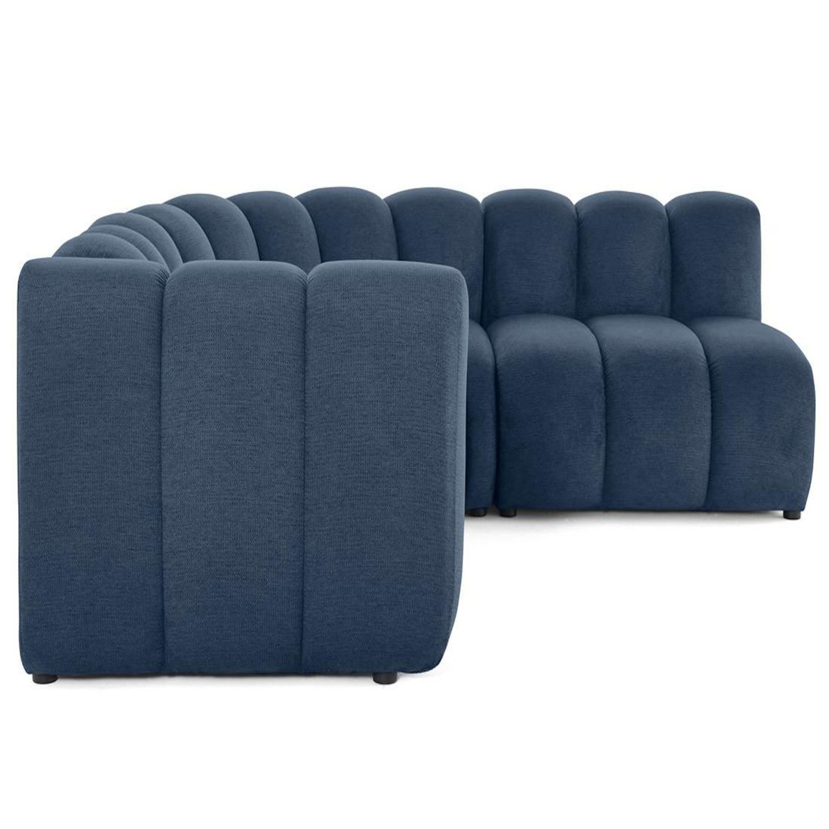 LISA DESIGN Debbie - canapé modulable d'angle droit 4 places avec accoudoir en tissu texturé