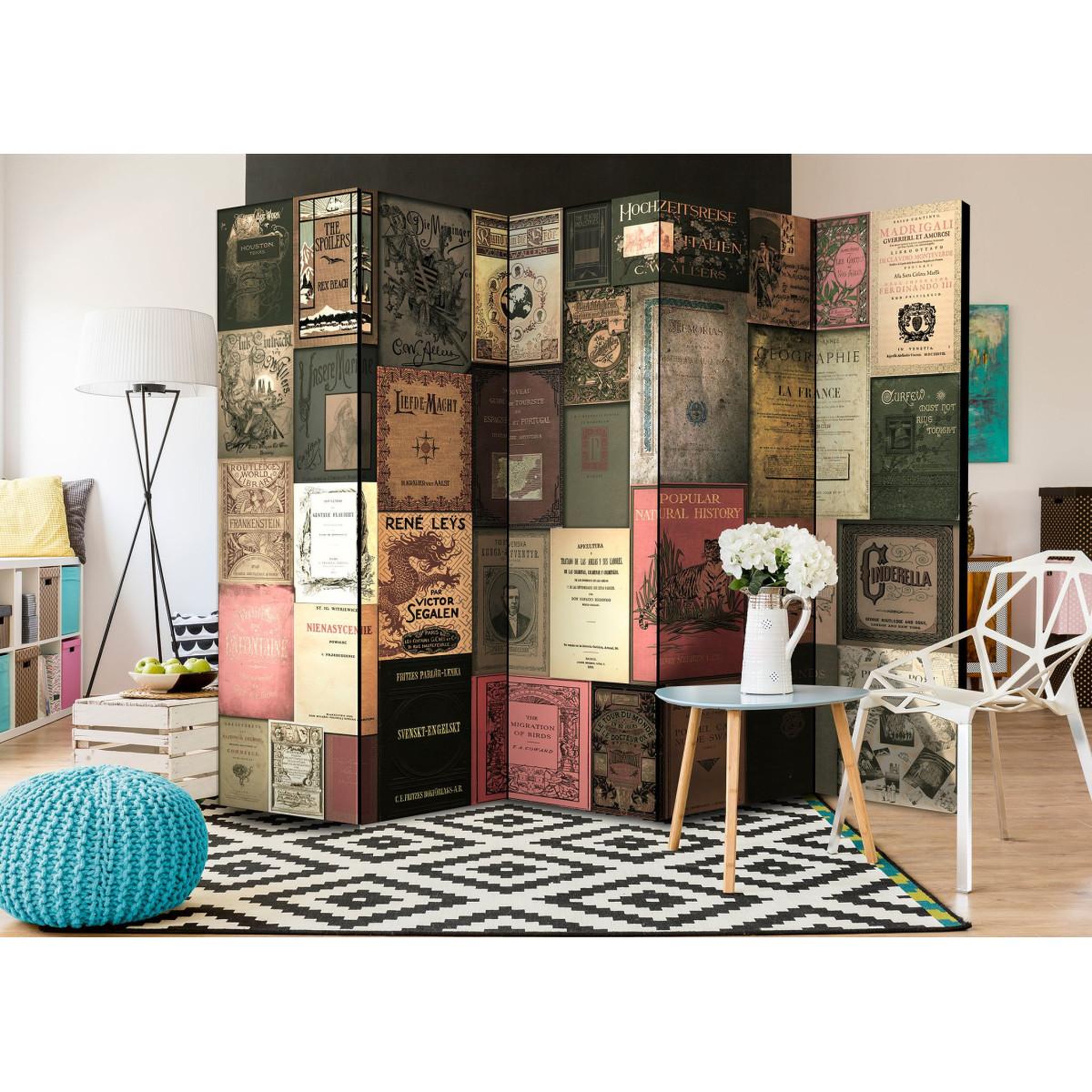 Voir la diapositive 2 : Paris Prix Paravent 5 volets  books of paradise  172x225cm