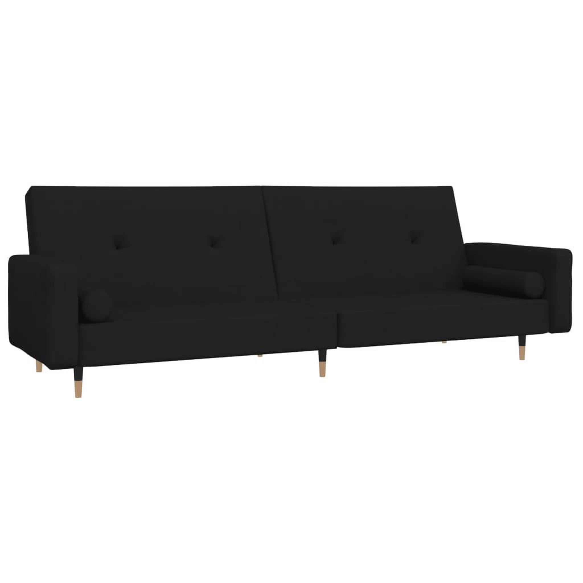 Voir la diapositive 2 : VIDAXL Canape-lit a 2 places avec deux oreillers Noir Velours