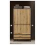 Voir la diapositive 5 : MARKET24 Armoire HEKA 2 portes + 4 tiroirs - Décor noir et chene - L100 x P50 x H180 cm - Fabriqué en Espagne