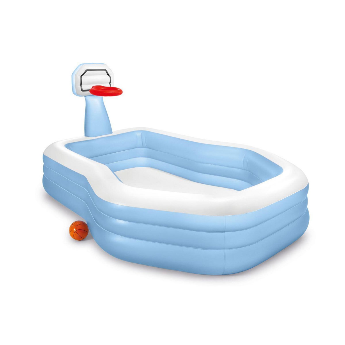 INTEX Piscinette gonflable avec panier Basket - L. 257 x H. 130 cm - Bleu