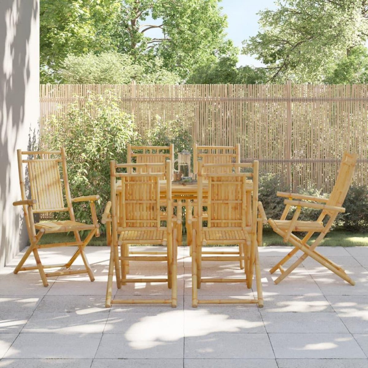 VIDAXL Chaises pliables de jardin lot de 6 53x66x99 cm bambou