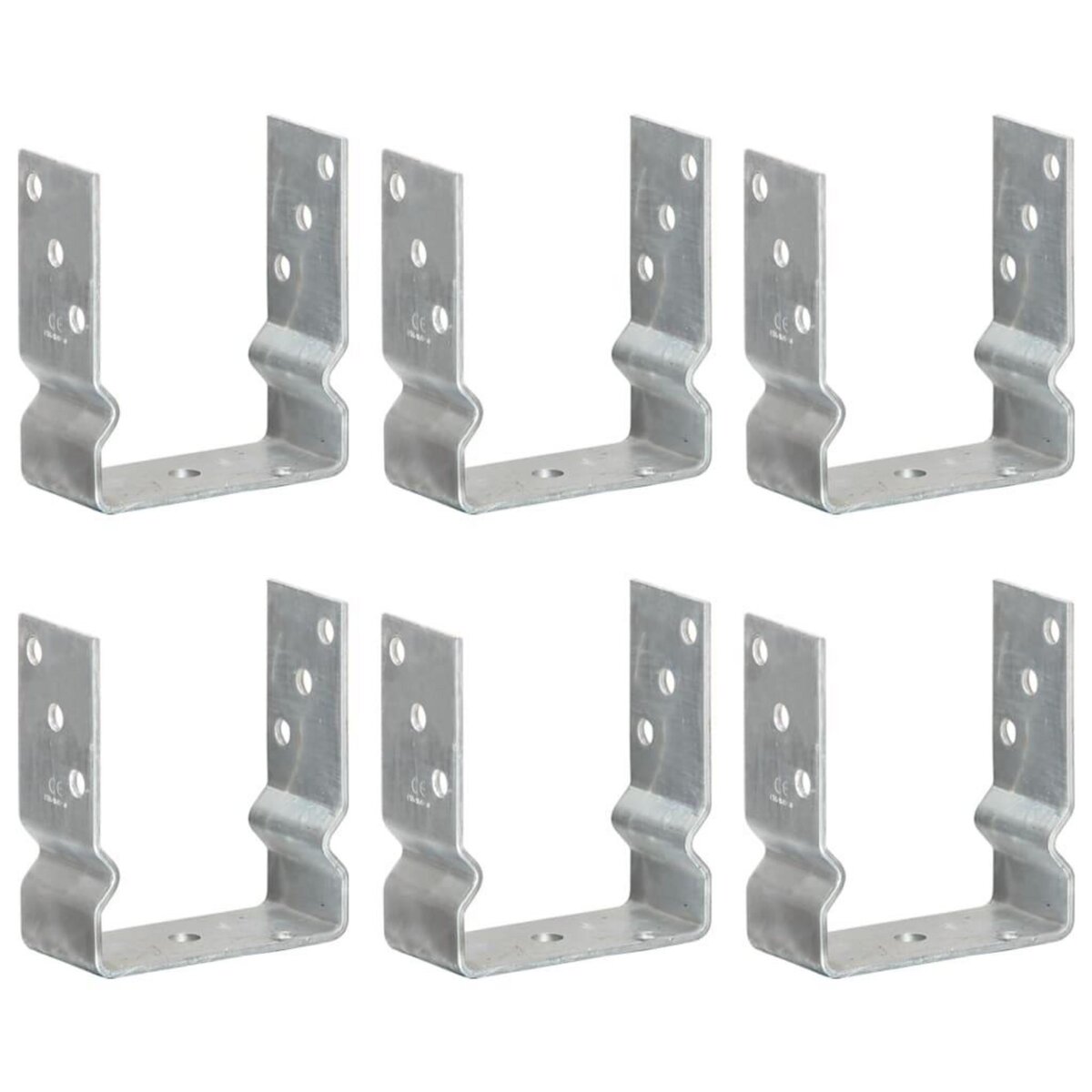 VIDAXL Piquets de cloture 6 pcs Argente 12x6x15 cm Acier galvanise
