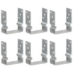 VIDAXL Piquets de cloture 6 pcs Argente 12x6x15 cm Acier galvanise
