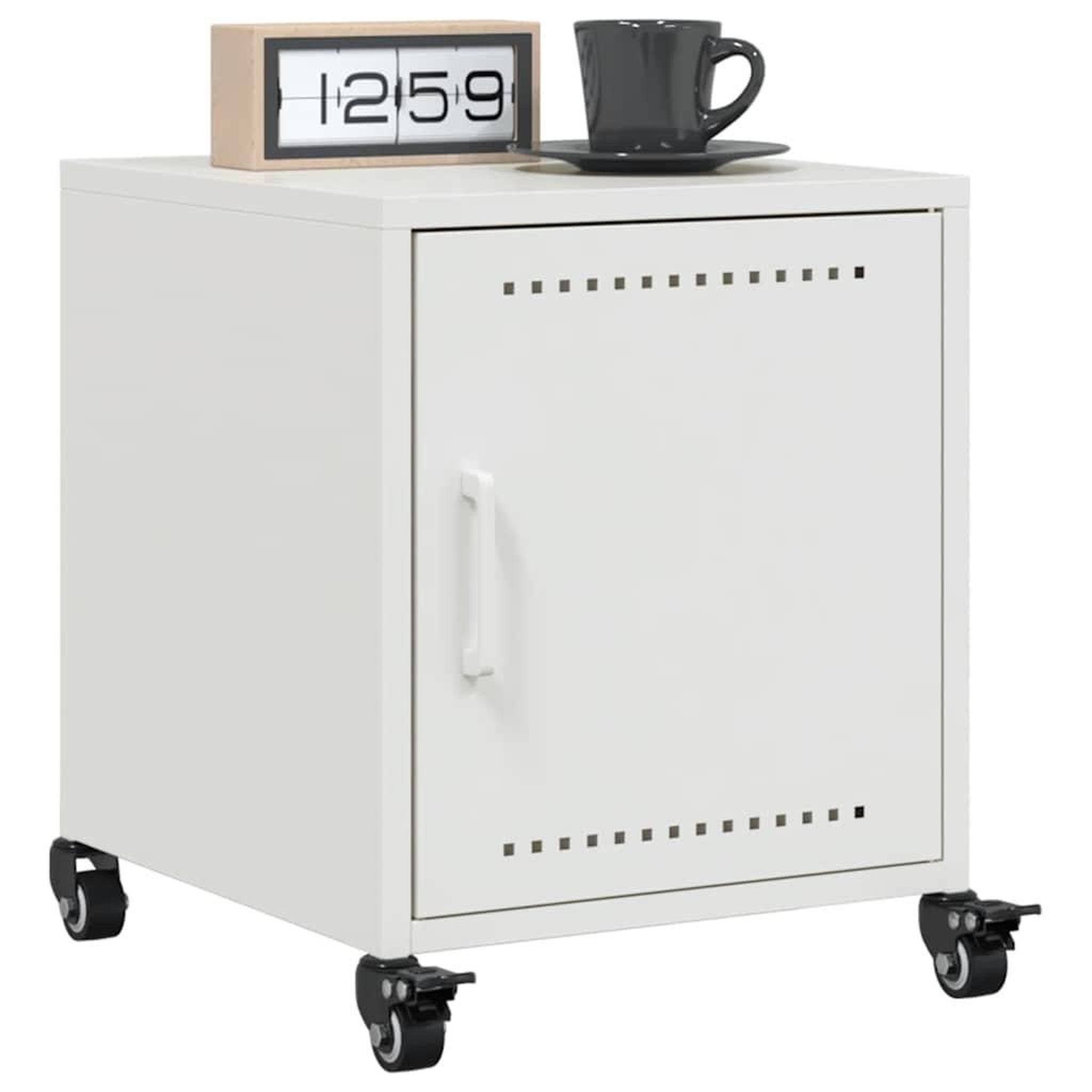 Voir la diapositive 4 : VIDAXL Table de chevet blanc 36x39x43,5 cm acier