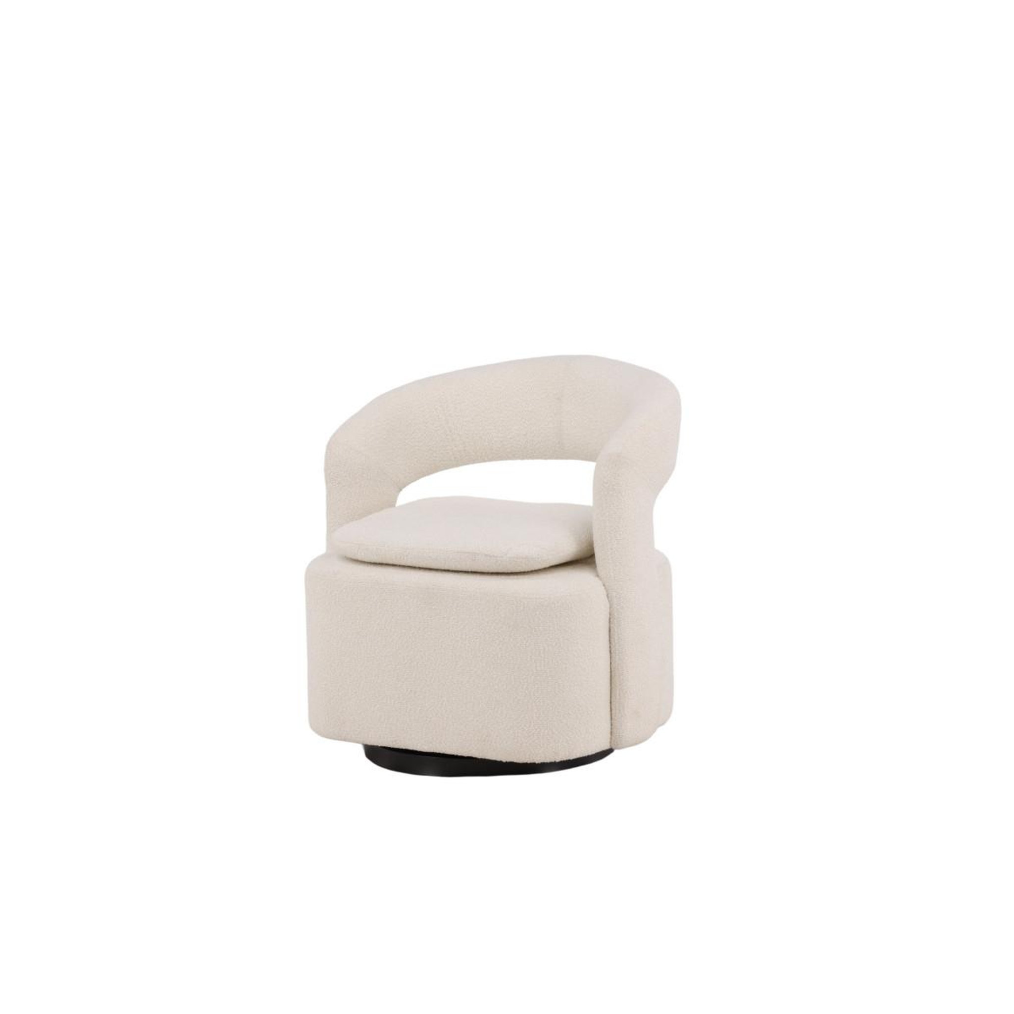 Voir la diapositive 3 : Paris Prix Fauteuil design bouclette  laurel  71cm blanc