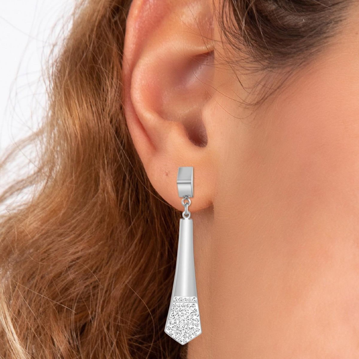 SC CRYSTAL Boucles d'oreilles SC Crystal ornées de Cristaux scintillants