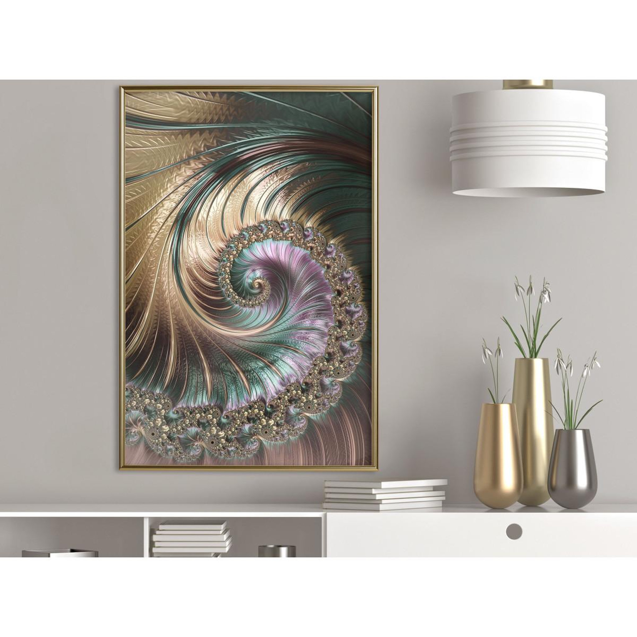 Voir la diapositive 2 : Paris Prix Affiche Murale Encadrée  Iridescent Spiral