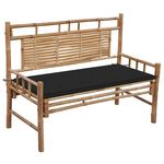 VIDAXL Banc de jardin avec coussin 120 cm Bambou