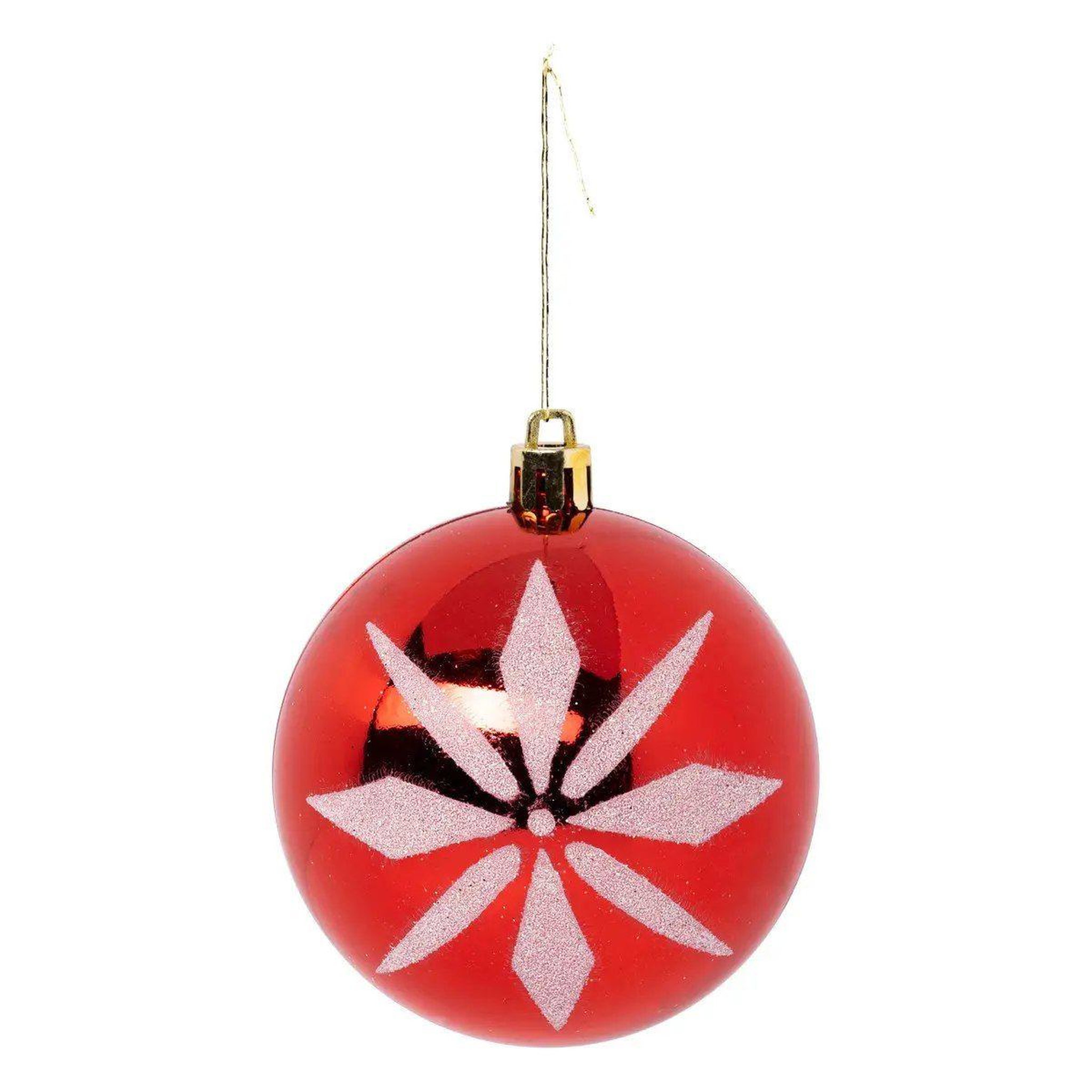 Voir la diapositive 4 : ATMOSPHERA Lot de 8 boules de noël  maison des couleurs  8cm rouge & blanc