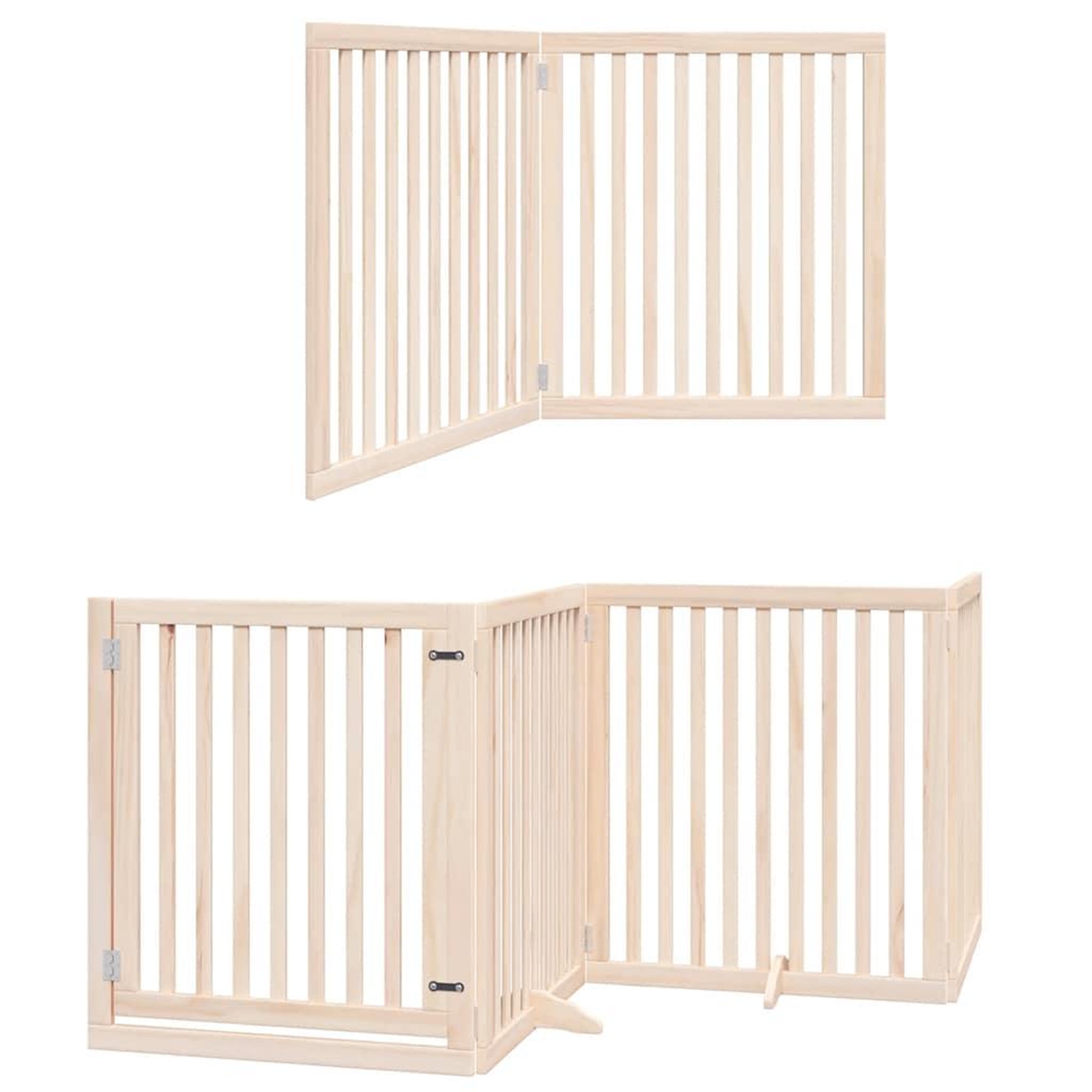 Voir la diapositive 6 : VIDAXL Barriere pour chien avec porte pliable 6 panneaux bois peuplier