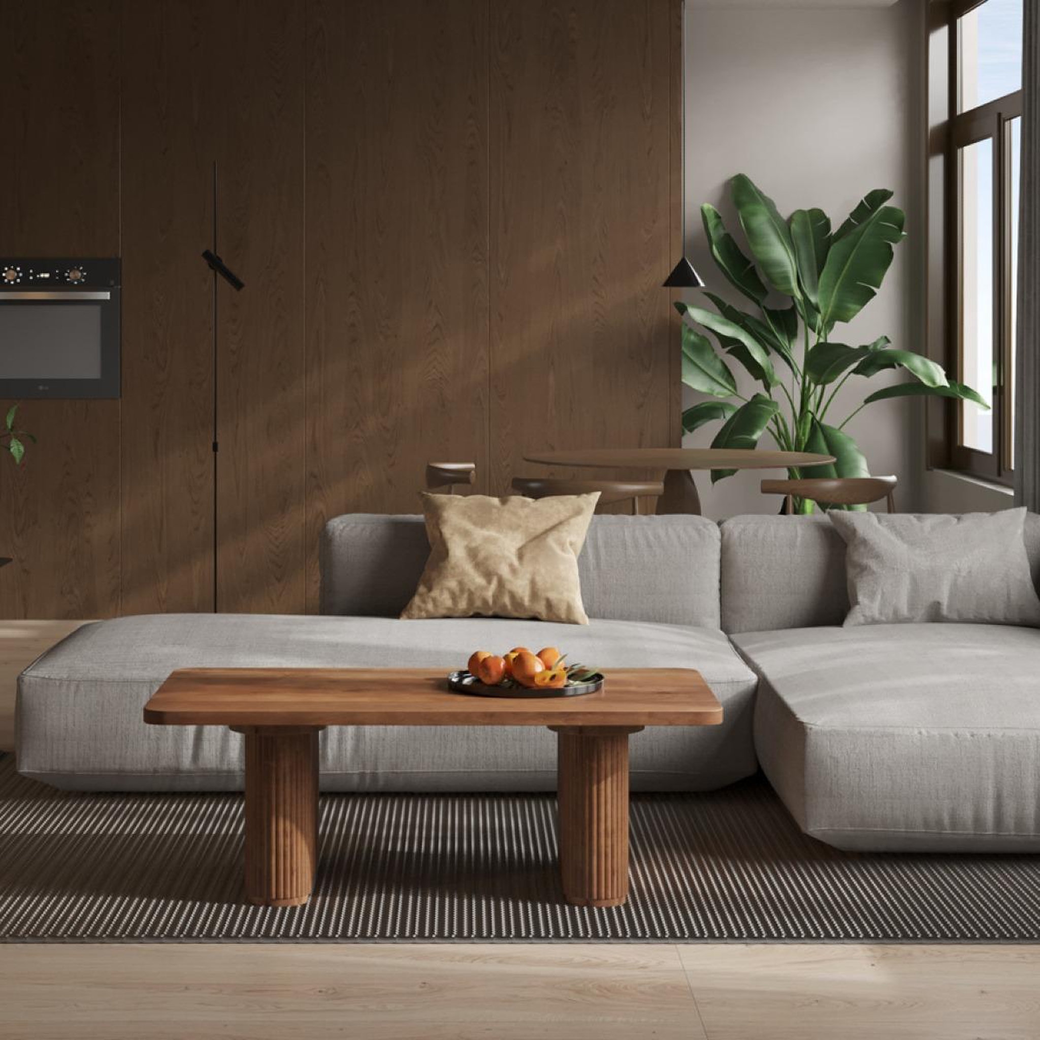 Voir la diapositive 2 : JLC KREATION Table basse rectangle en bois de manguier jeanne