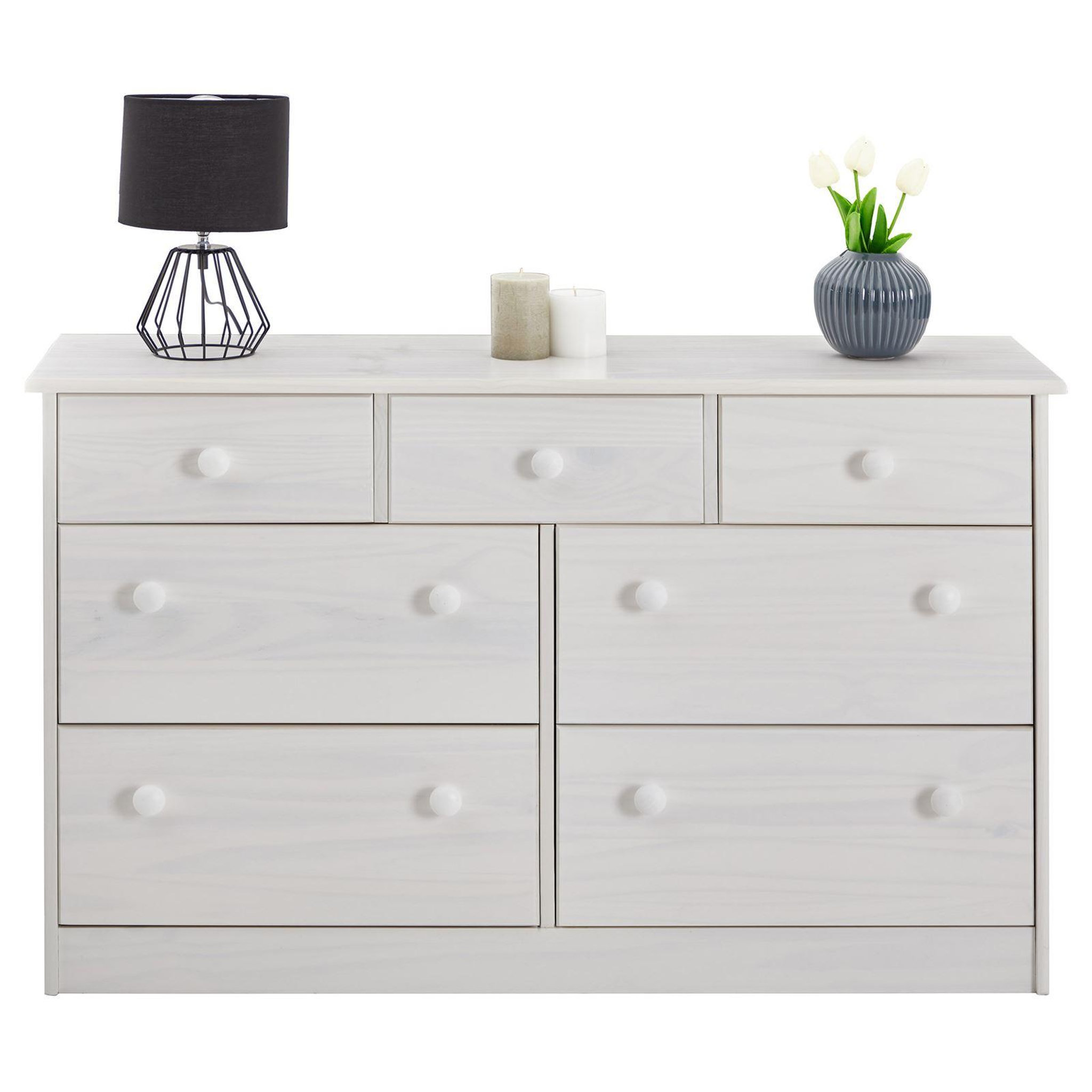 Voir la diapositive 3 : IDIMEX Commode en pin rondo, 3+4 tiroirs