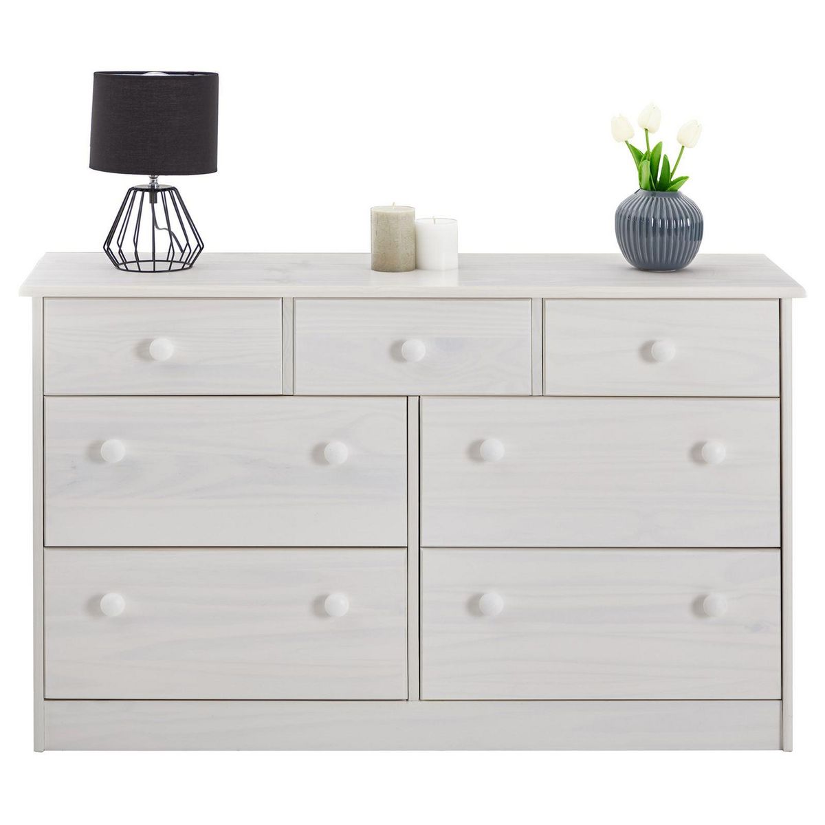 IDIMEX Commode en pin RONDO, 3+4 tiroirs