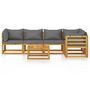 Voir la diapositive 3 : VIDAXL Salon de jardin 6 pcs avec coussins Bois d'acacia solide