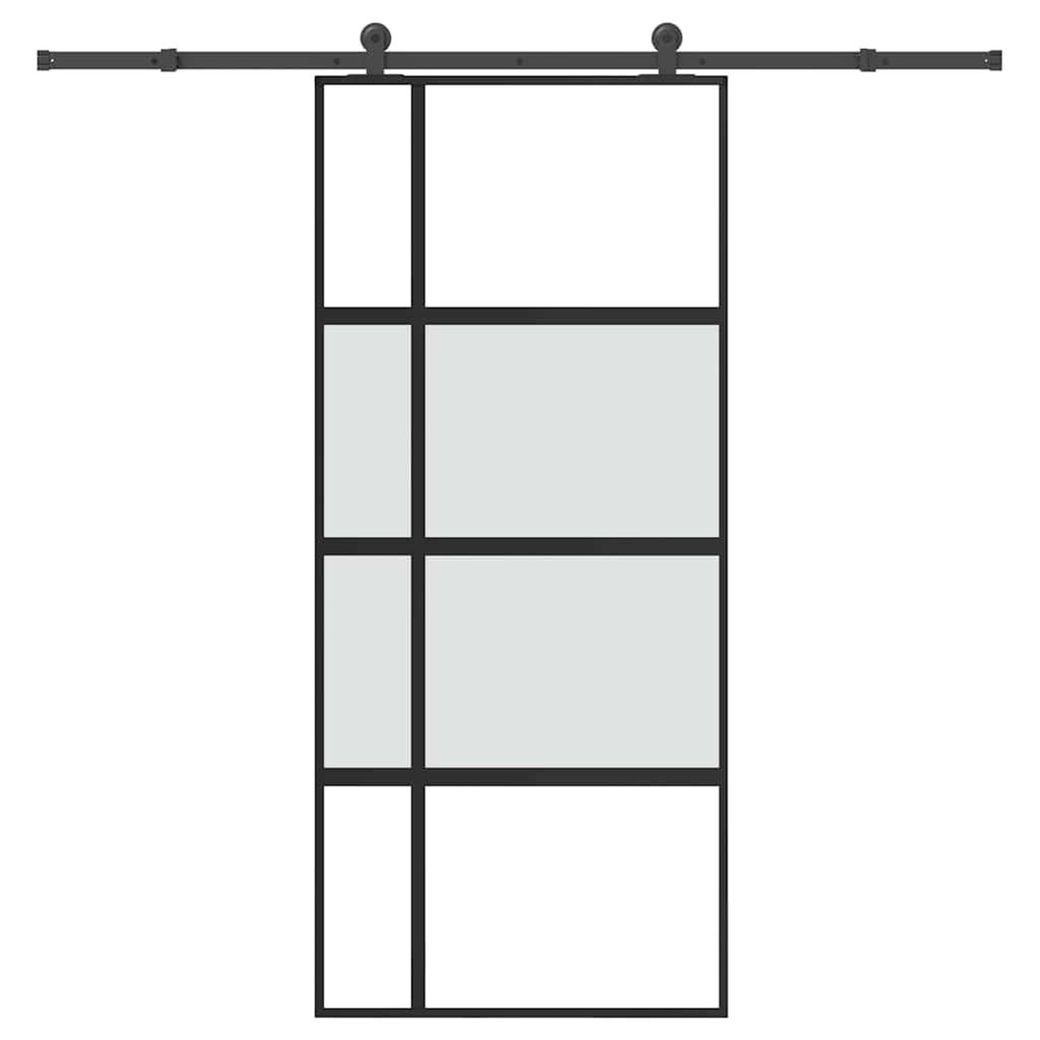 VIDAXL Porte coulissante kit de quincaillerie trempe verre aluminium