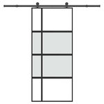 VIDAXL Porte coulissante kit de quincaillerie trempe verre aluminium