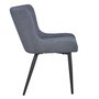 IDIMEX Lot de 2 chaises en tissu gris TAMPERE pour salle à manger ou cuisine, fauteuils capitonnés au design vintage, 4 pieds en métal noir