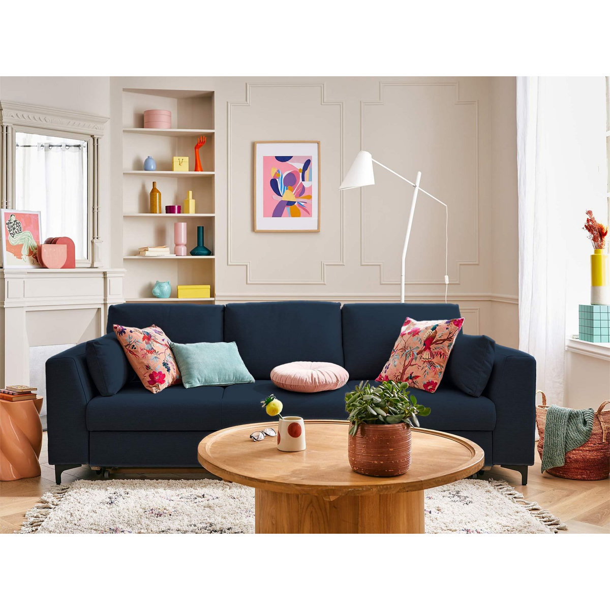 LISA DESIGN Tala - canapé 3 places - convertible - en tissu