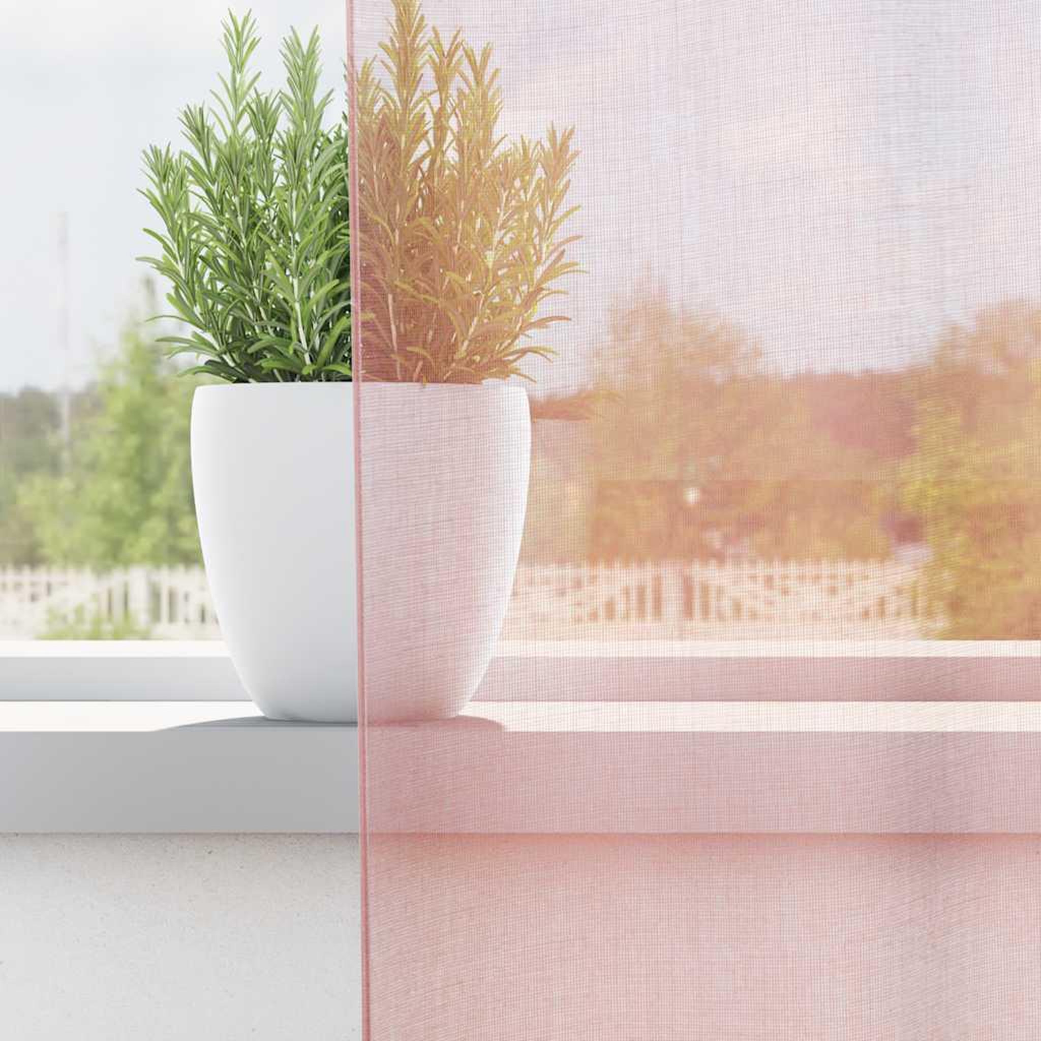 Voir la diapositive 3 : VIDAXL Rideaux en voile avec œillets 2 pcs rose clair 140x140 cm