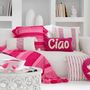 Voir la diapositive 3 : Paris Prix Coussin Déco Avec Pompons  Polly  50x50cm Rose