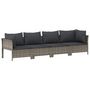 Voir la diapositive 2 : VIDAXL Salon de jardin 4 pcs avec coussins Gris Resine tressee