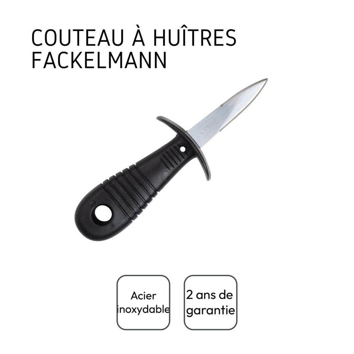 Fackelmann Couteau à huîtres inox 14 cm Fackelmann
