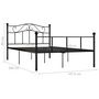 Voir la diapositive 6 : VIDAXL Cadre de lit sans matelas noir metal 140x200 cm