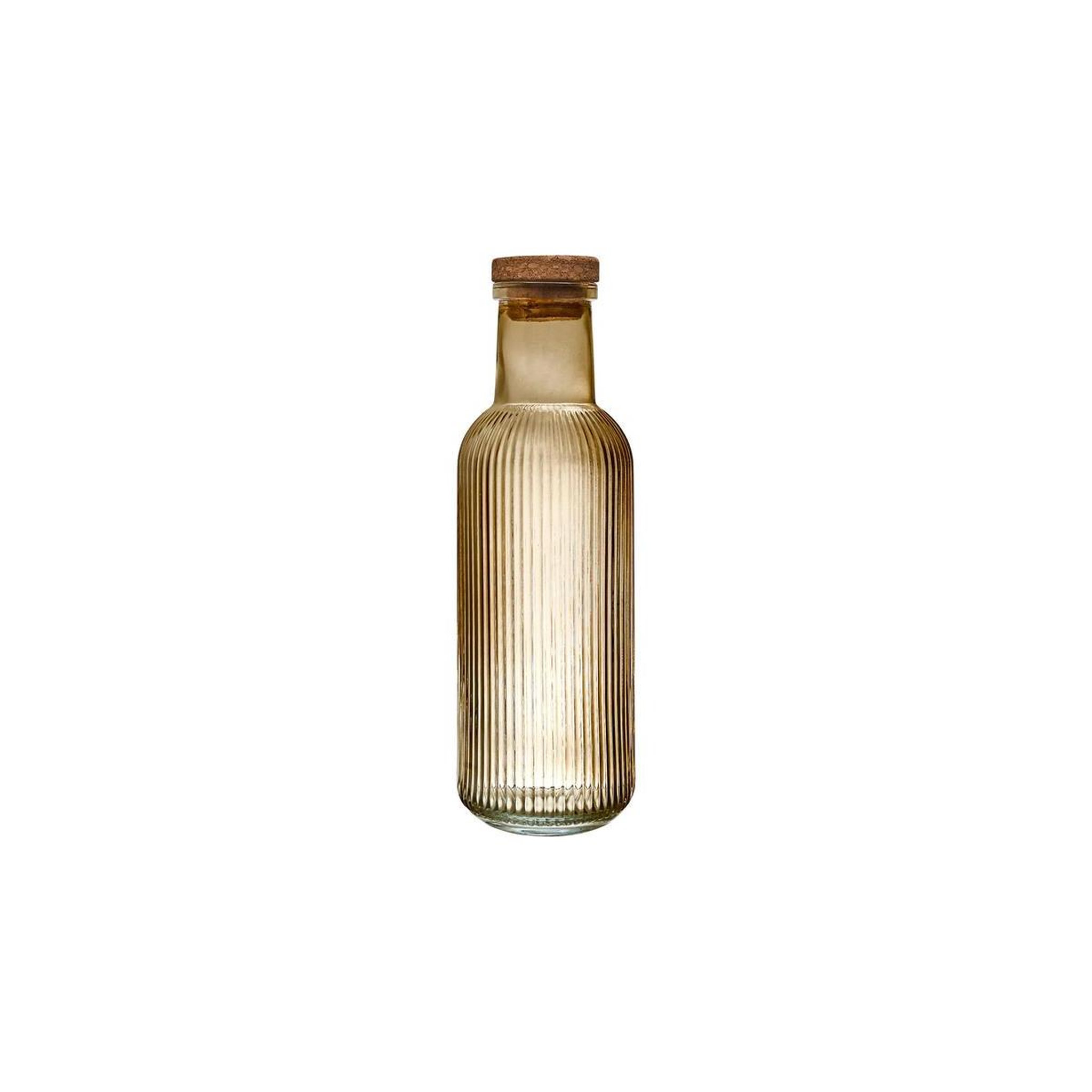 The Home Deco Factory Bouteille en verre striée  ambre  1l orange