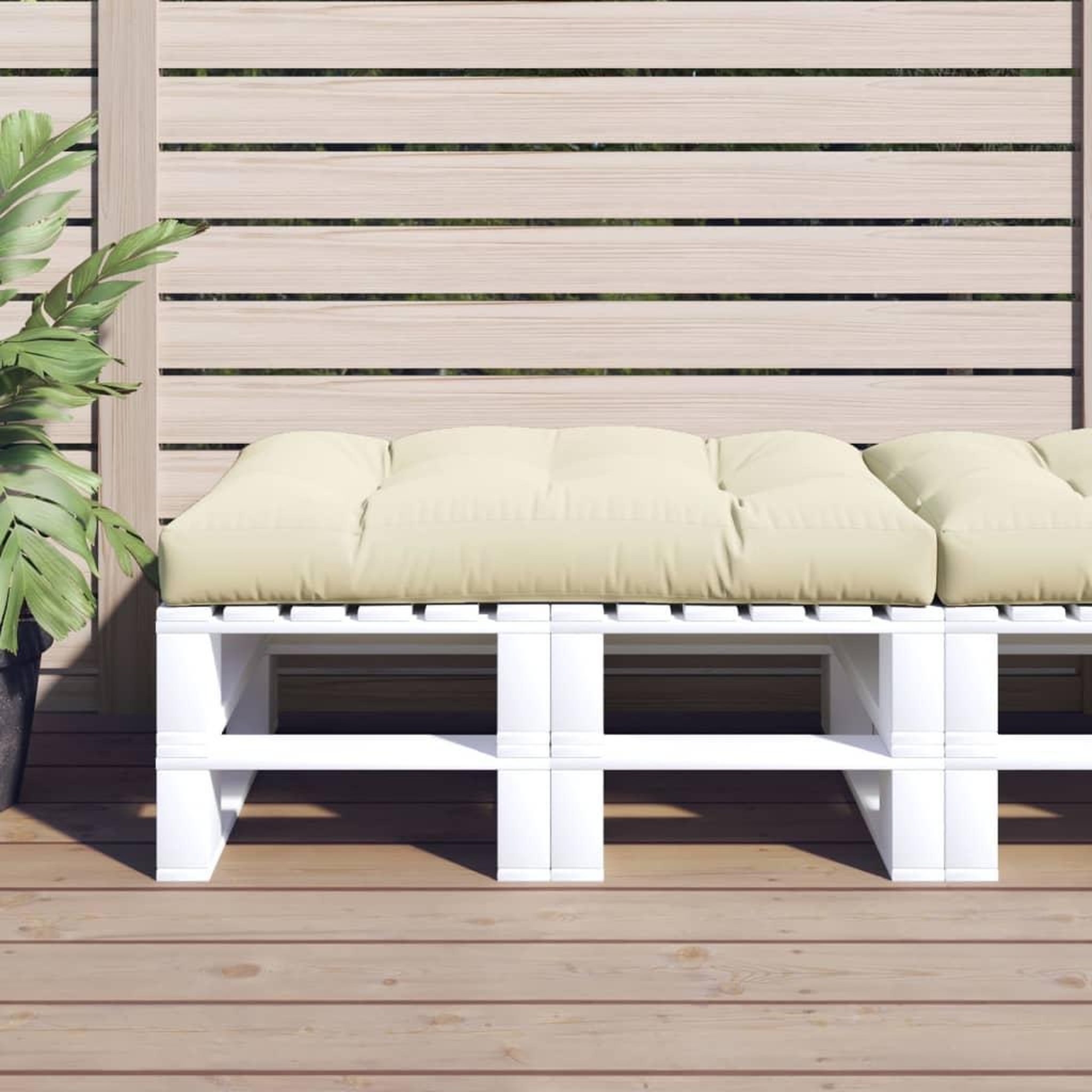 Voir la diapositive 1 : VIDAXL Coussin de palette creme 120x80x12 cm tissu