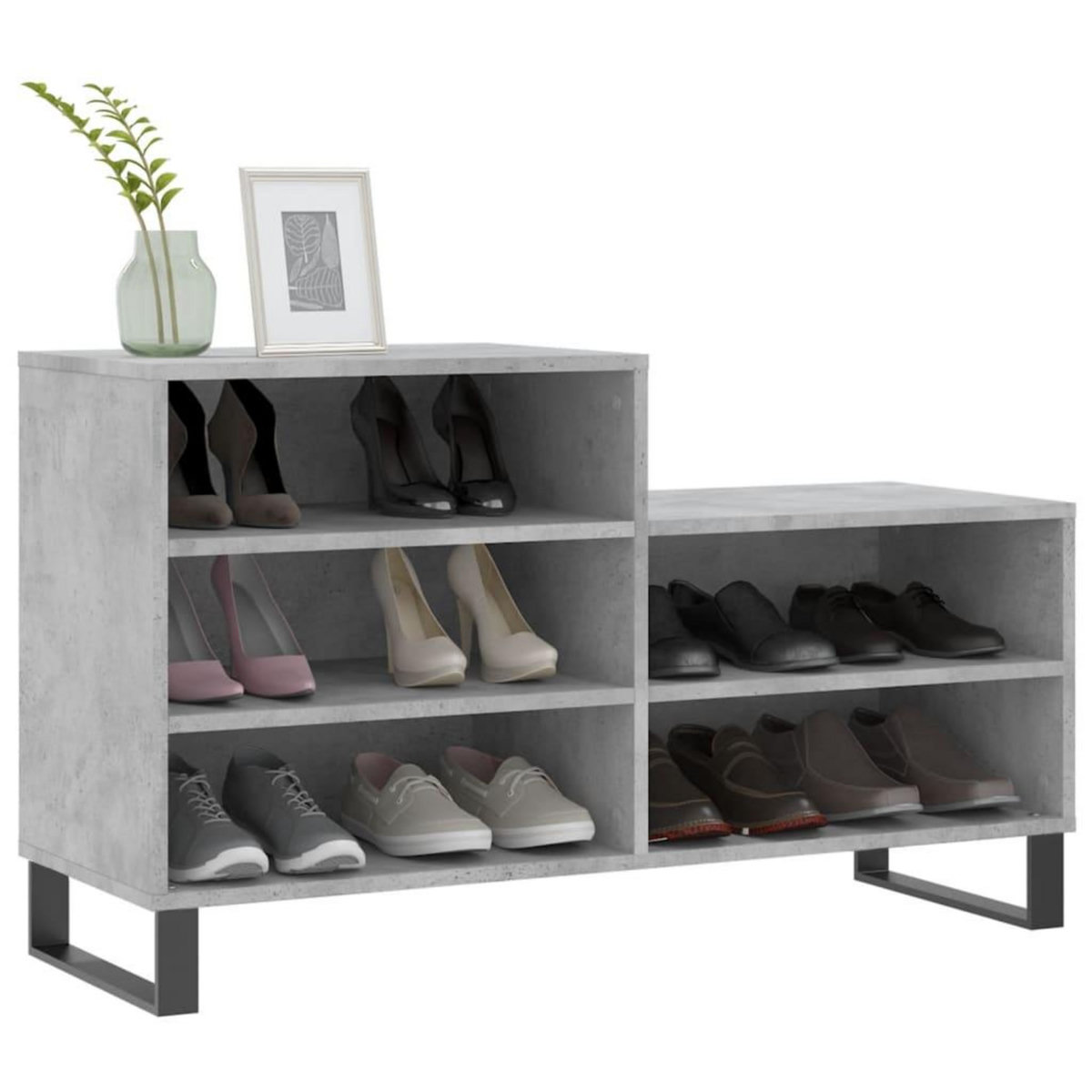 VIDAXL Armoire a chaussures Gris beton 102x36x60 cm Bois d'ingenierie