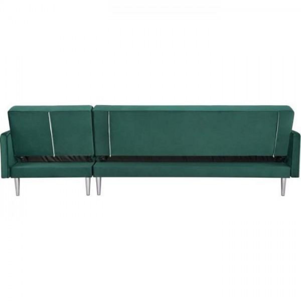 MARKET24 Canapé d'angle réversible 3 places ISTANA -Velours Vert- - - L 286 x P 169 x H 80 cm