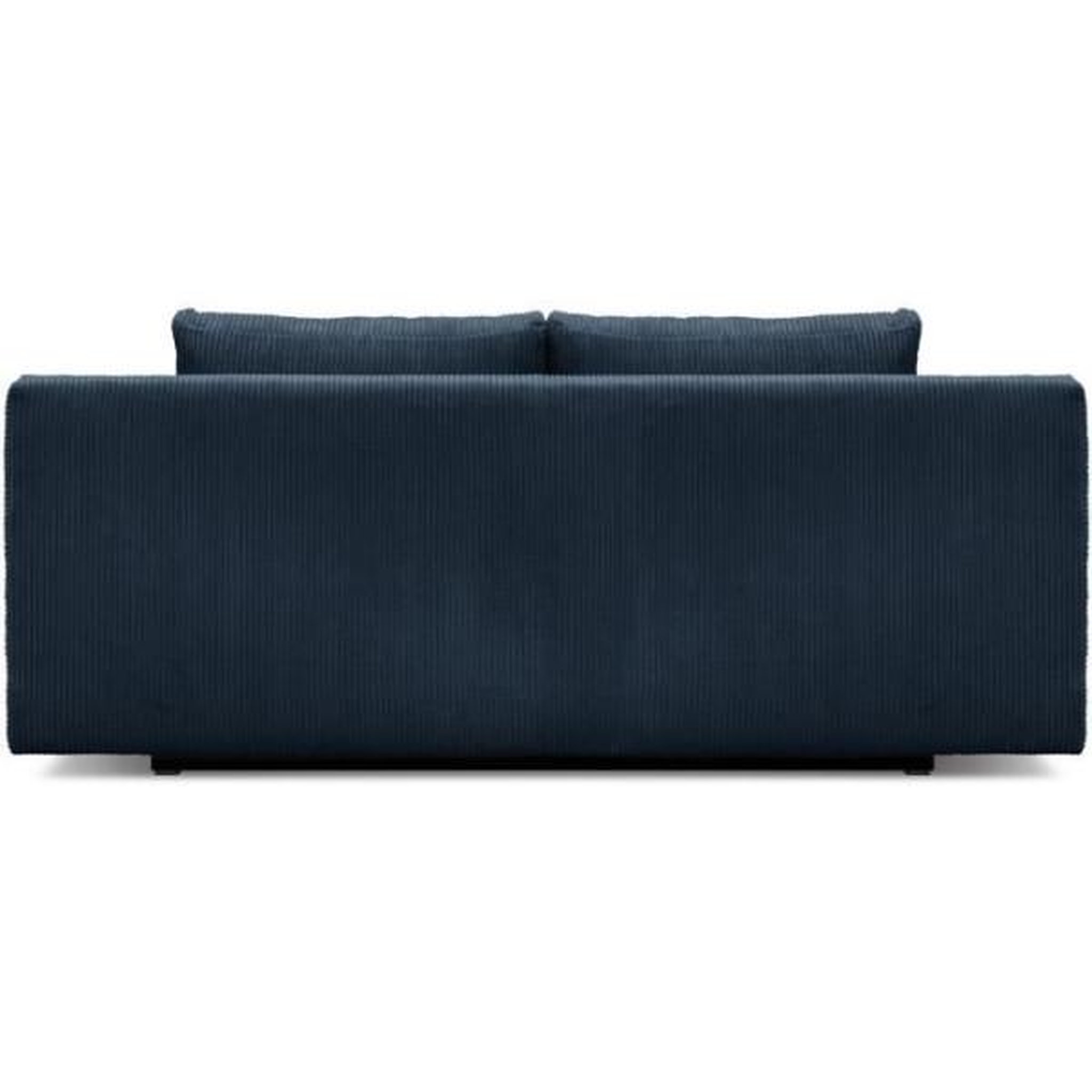 Voir la diapositive 6 : MARKET24 Banquette convertible 3 places MIKA - Velours côtelé bleu foncé - Coffre de rangement - L 192 x H 84 x P 93 cm