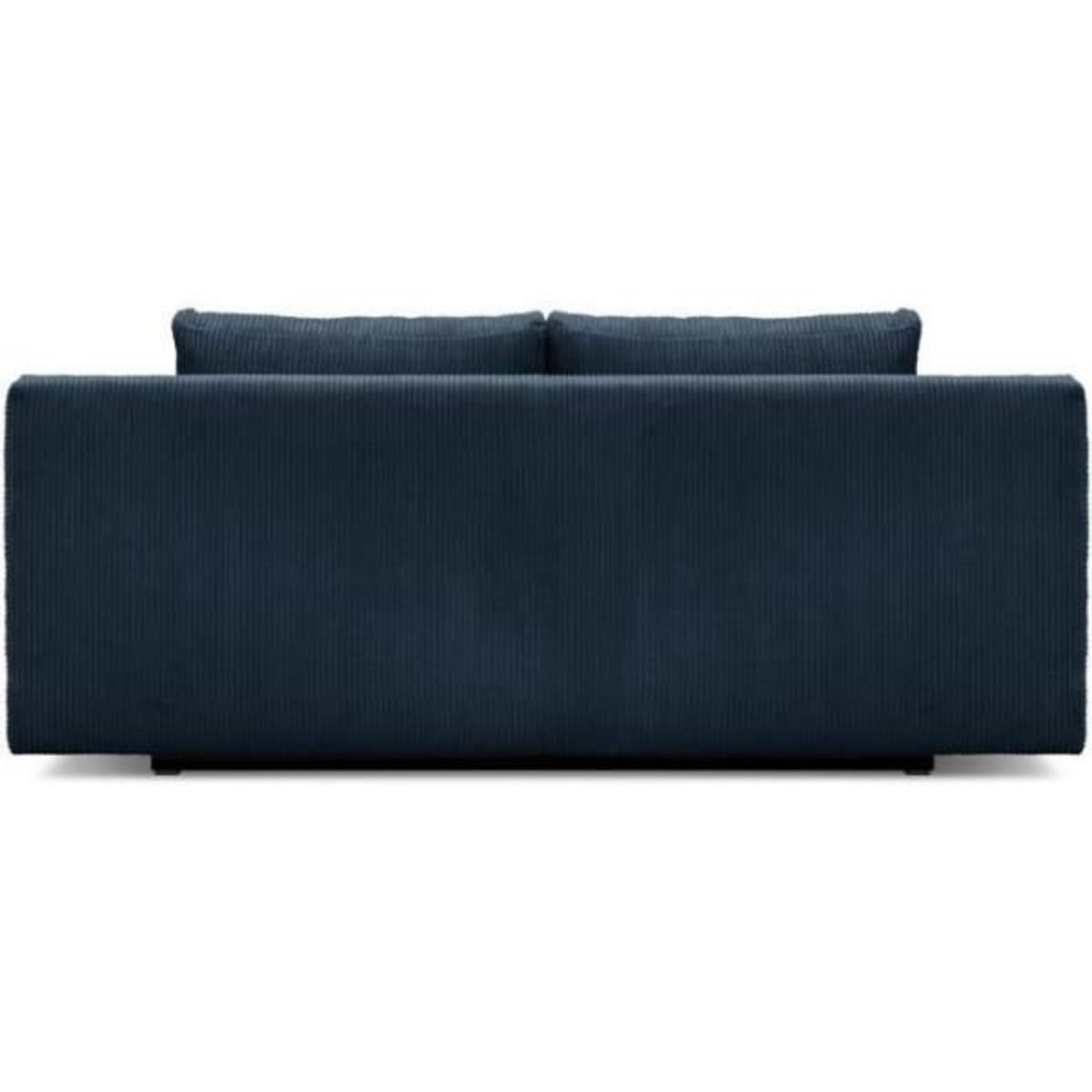 MARKET24 Banquette convertible 3 places MIKA - Velours côtelé bleu foncé - Coffre de rangement - L 192 x H 84 x P 93 cm