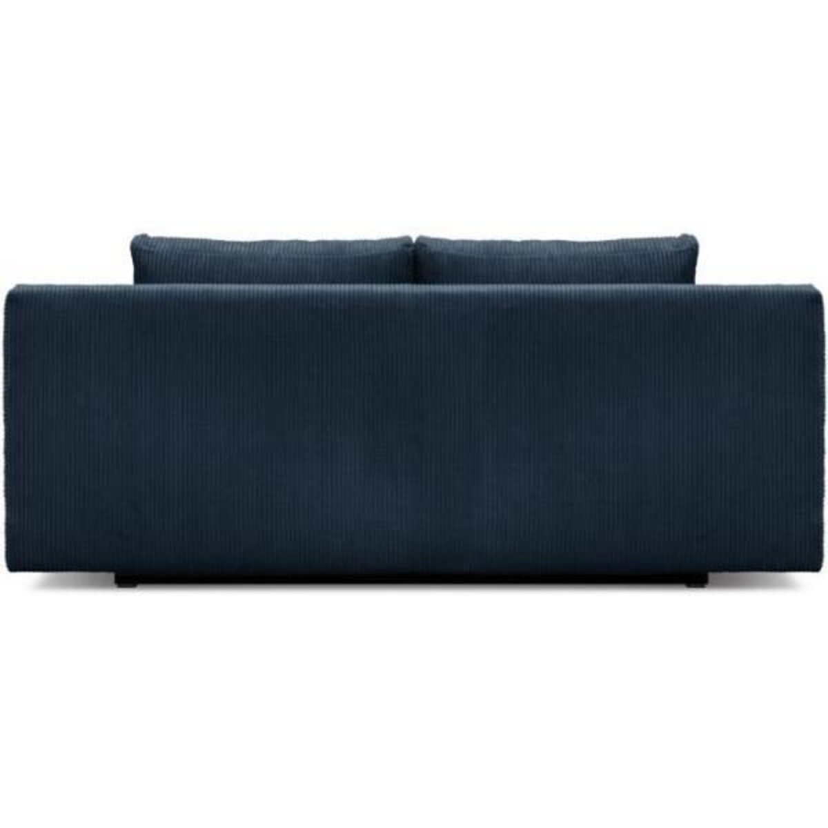 MARKET24 Banquette convertible 3 places MIKA - Velours côtelé bleu foncé - Coffre de rangement - L 192 x H 84 x P 93 cm
