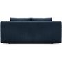 Voir la diapositive 6 : MARKET24 Banquette convertible 3 places MIKA - Velours côtelé bleu foncé - Coffre de rangement - L 192 x H 84 x P 93 cm