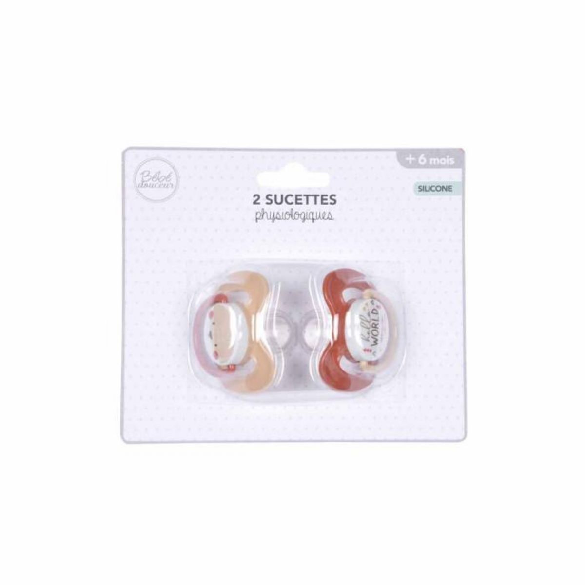 Paris Prix Lot de 2 Sucettes Physiologiques  Renard  +6 Mois Beige