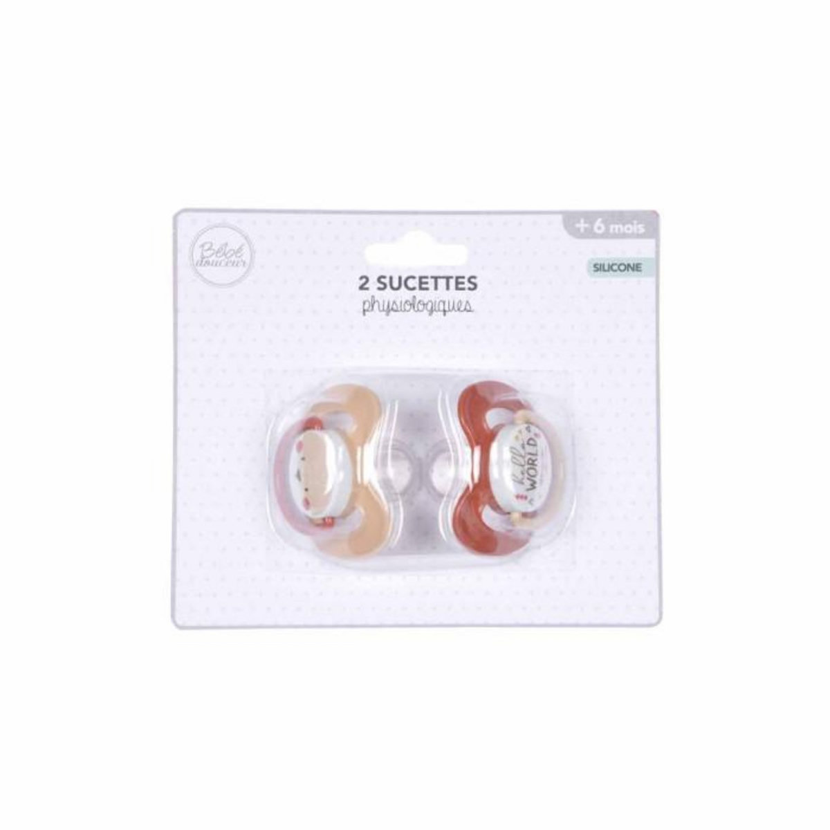 Paris Prix Lot de 2 Sucettes Physiologiques  Renard  +6 Mois Beige