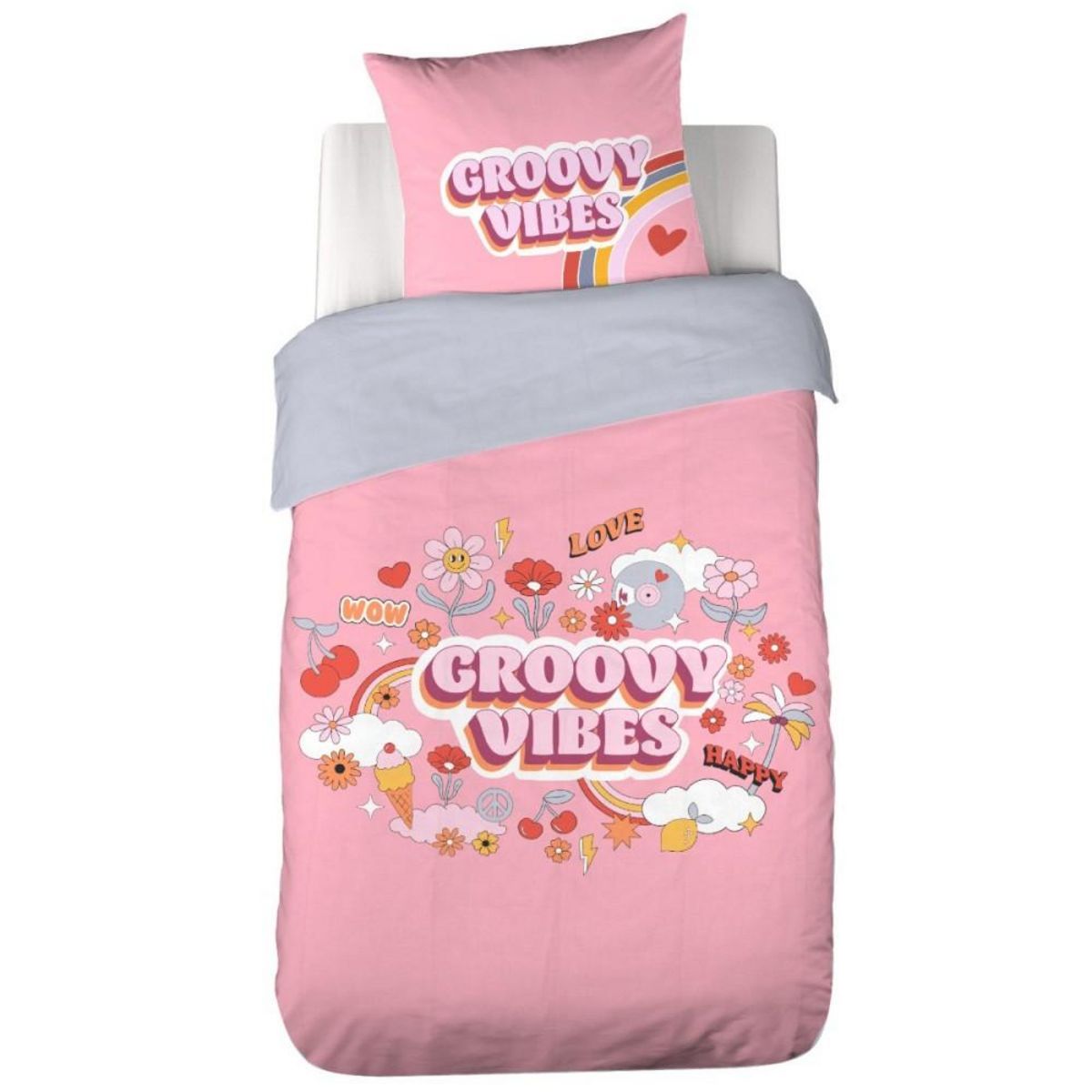 COTE DECO Housse de couette 140x200 + 1 taie VIBES