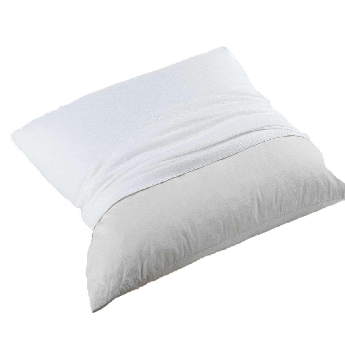 Douceur d'Intérieur Lot de 2 - Protège oreiller - Molleton 100% coton - 65 x 65 cm - Blanc