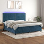 Voir la diapositive 1 : VIDAXL Sommier a lattes de lit matelas et LED Bleu fonce 200x200 cm