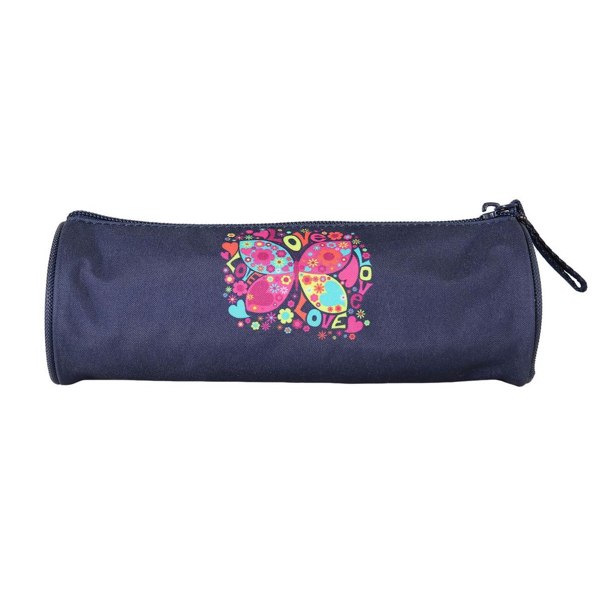 Bagtrotter Bagtrotter - Phileas -Trousse Scolaire Ronde - Marine - 1 Compartiment Zippé - 22x7x7cm - Matière Polyester - Accessoire et Papeterie Scolaire